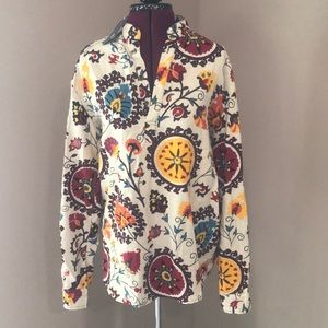 Mandala Flower Hippy Print Linen Long Shirt
